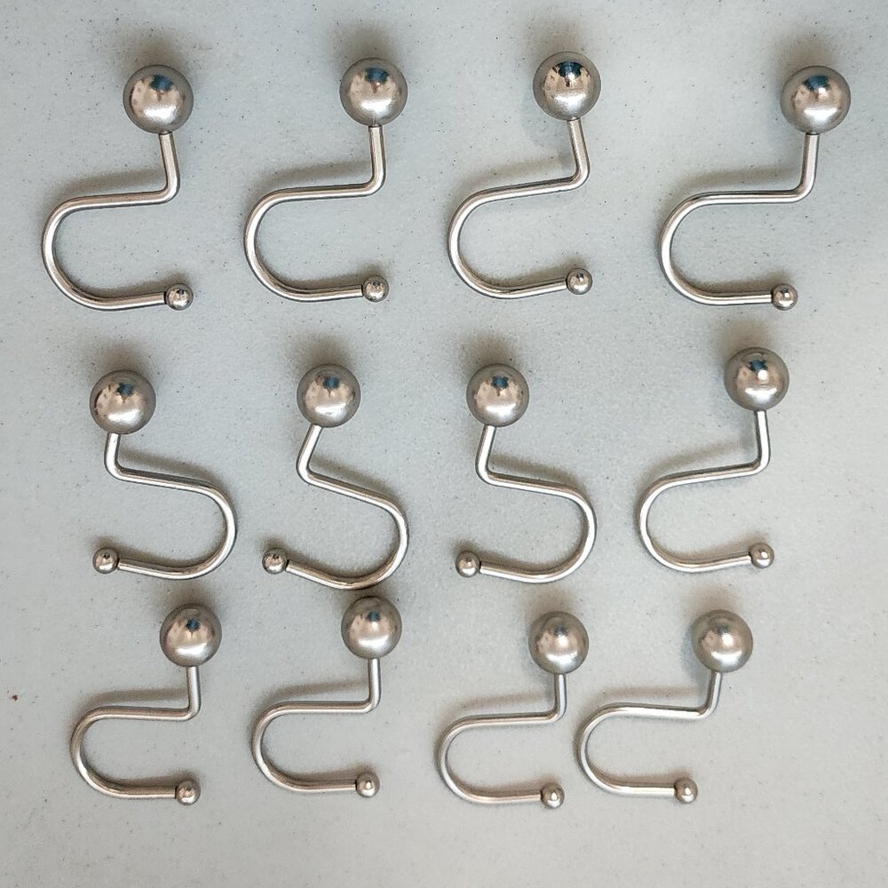 Shower Curtain Hooks, Metal. Heavy